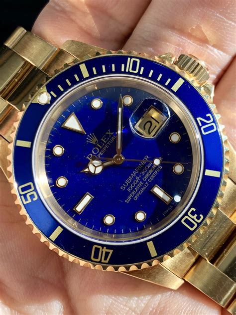 rolex submariner date 16618 16618-sser|Rolex lapis lazuli dial.